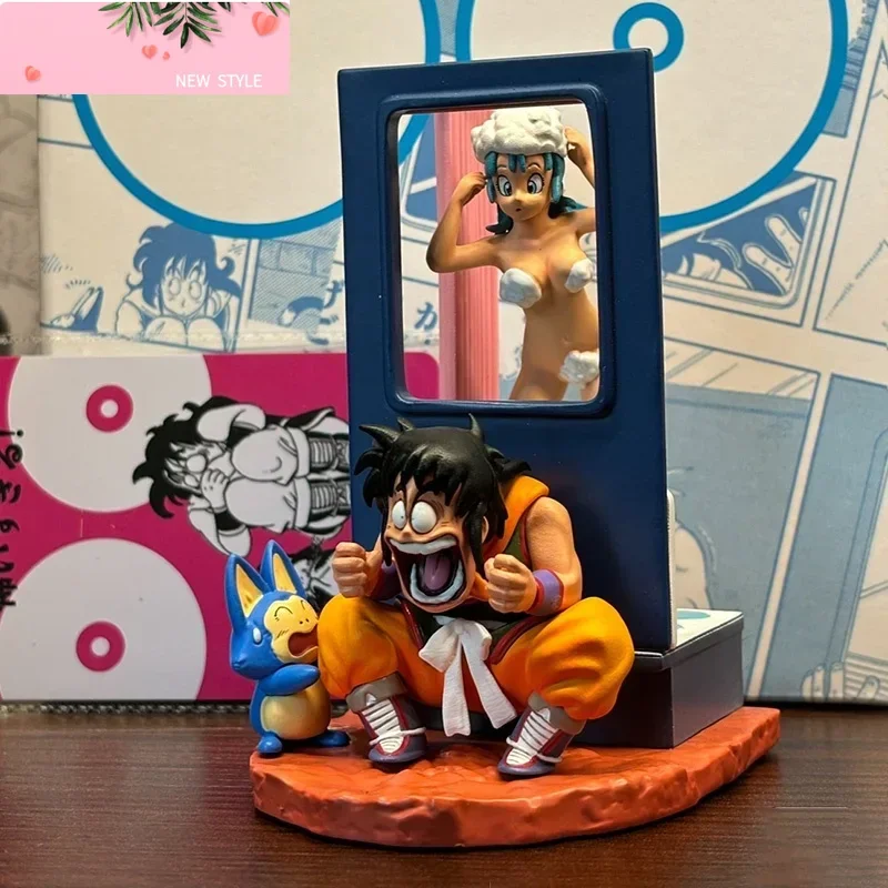 

9cm Dragon Ball Z Yamcha and Bulma Figure Bulma anime action Figure Pvc Model Statue Collection Decoration Ornaments Toys Gift