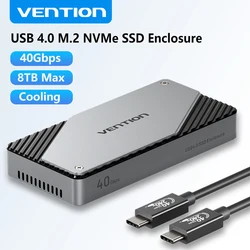 Vention 40Gbps M.2 NVMe SSD Enclosure Case M.2 to USB 4.0 Adapter for M.2 NVME USB Type C Gen External Enclosure SSD Box Case