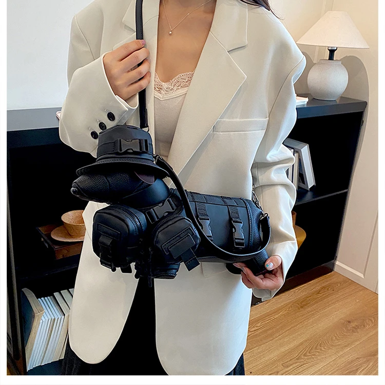 2026 Novelty 3D Dachshund Shaped Bag for Women with Mini Hat Buckle Design Cartoon Crossbody Streetwear Fashion Shoulder Purse