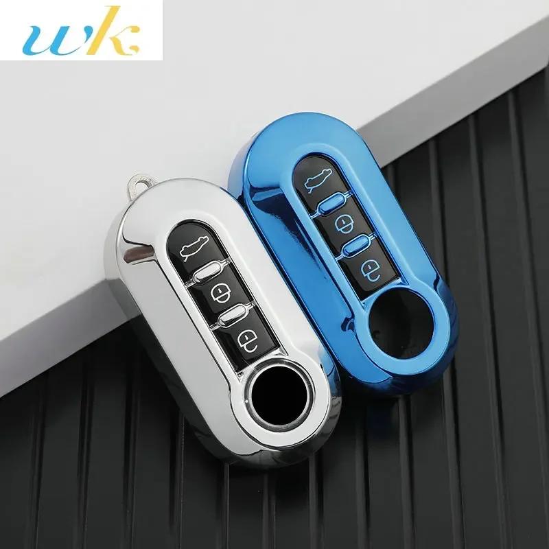 

3 Buttons TPU Car Flip Key Case Cover For Fiat Ducato 500 500L Panda Grande Punto Lancia Musa Auto Shell Fob Accessories