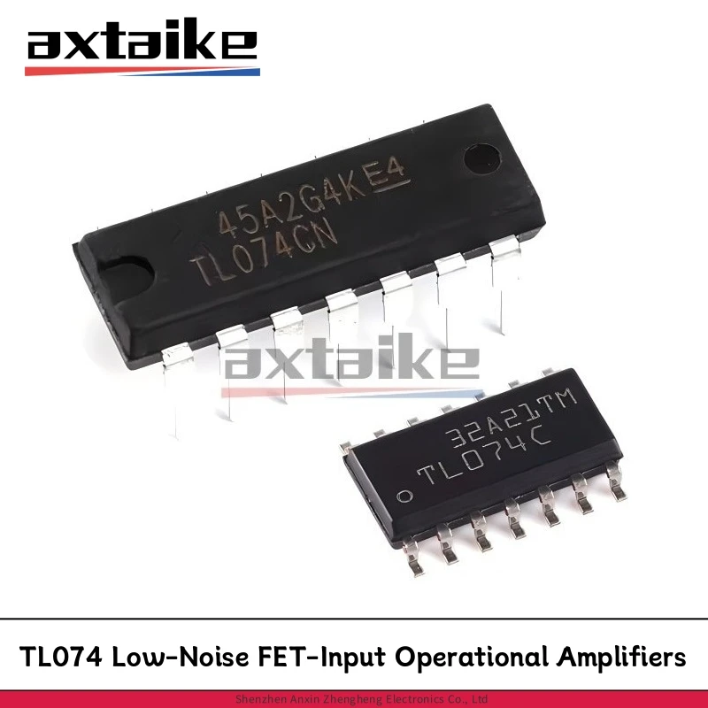 

10PCS TL074 SOP-14 DIP-14 TL074CN TL074CDR TL074IDR TL074C TL074I SMD Low-Noise FET-Input Operational Amplifiers IC