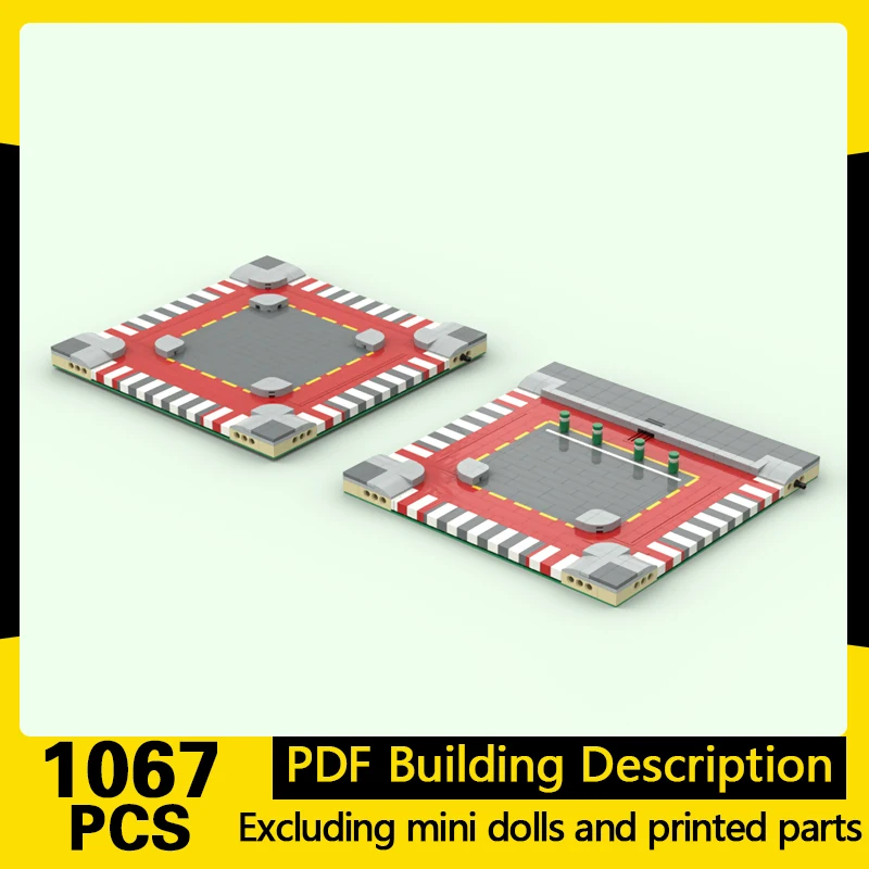 Street View Model MOC Building Bricks One Way Road And Bike Lanes Modular Technology Gifts Holiday Assemble Children Toys Suit