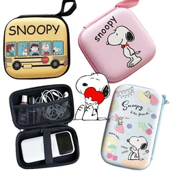 Snoopy Earphone Organizer Coin Purse Storage Bag USB Cable Organizer Box Cartoon Portable Headphone Hard Storage Box Accessories