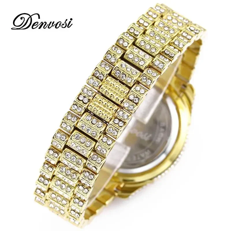 Danfos Women's Watches Luxury Full Diamond Inlaid Waterproof Stainless Steel Chic Lady's Watch Reloj Hombre Relogios Masculino