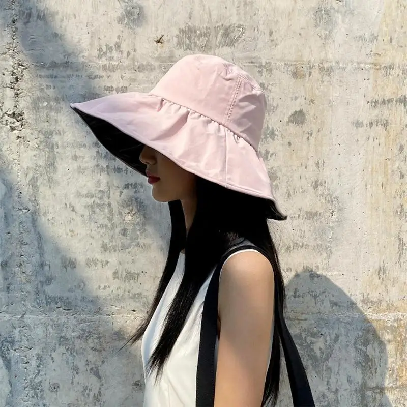 Beach Sun Visors Women Sun Protection Anti-UV Hat Outdoor Face And Neck Protective Wide Brim Visor For Beach Traveling Seaside