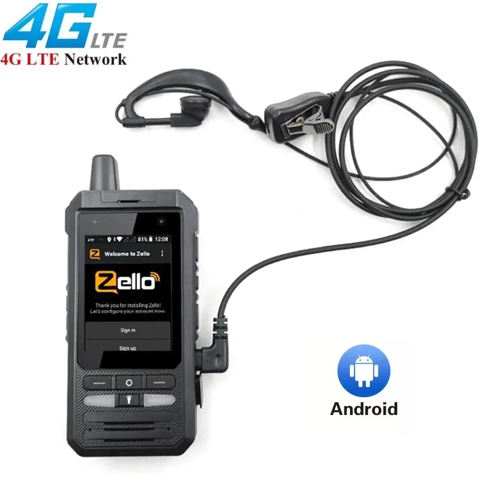 ANYSECU W8 Pro 4G Radio di rete Android 10 GPS WIFI F80S Telefono cellulare Funziona con Real-ptt Zello Chiamata globale Walkie Talkie