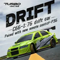 Turbo Racing C66 RTR 1/76 2.4G RWD Mini Drift RC Car with Gyroscope and LED Lights - Road Racing RC Car Model