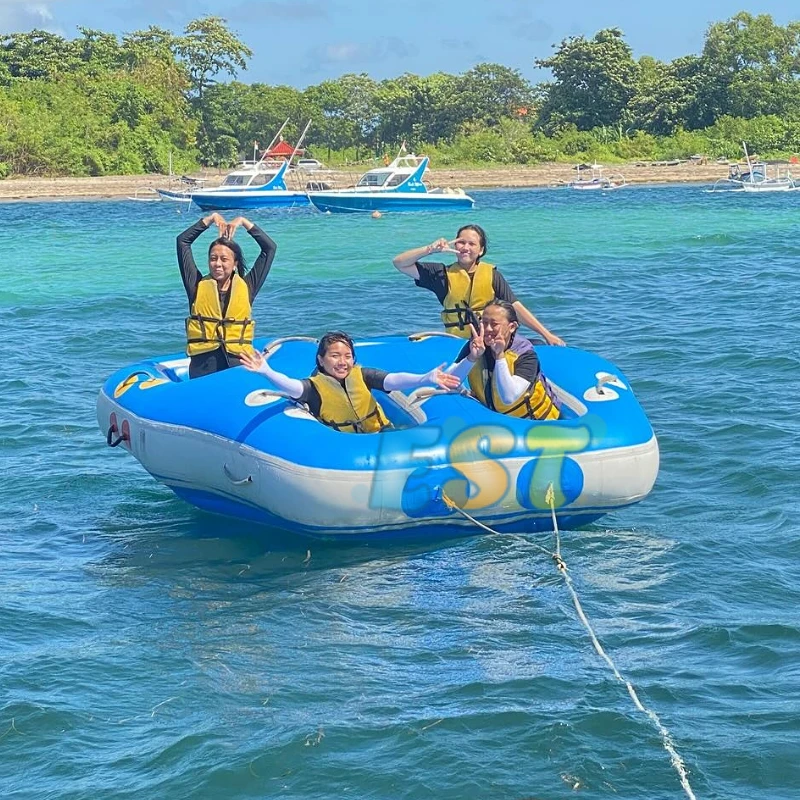 

Inflatable 5 People Donut Boat Ride Towable Water Boat Flying Tube for Kids and Adults Floating Water Sport Games