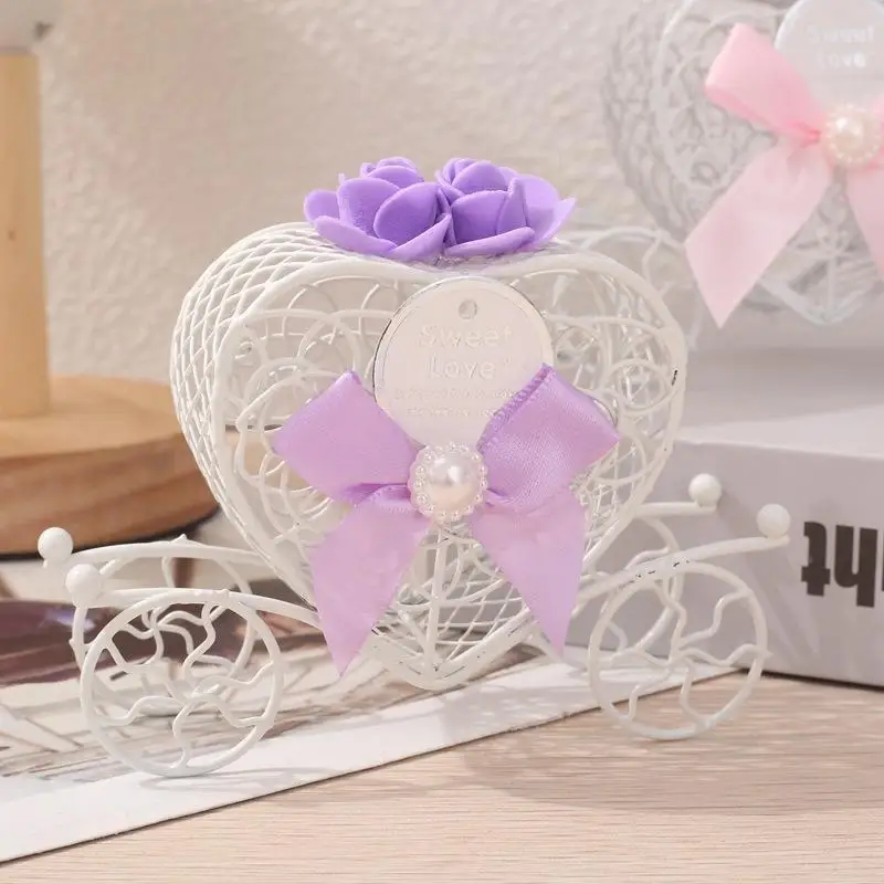 Heart Carriage Metal Gift Box Romantic Exquisite Love Favor Candy Box Wedding Chocolate Storage Holder