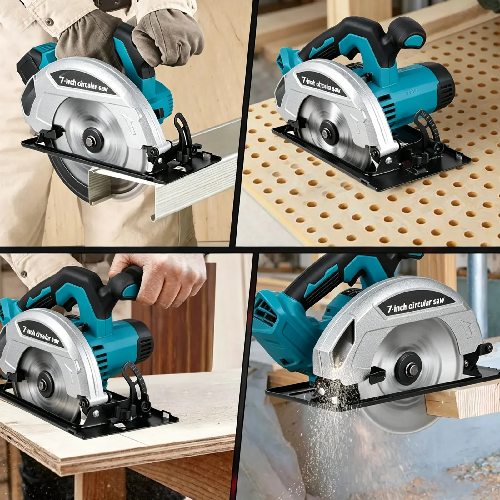 New 7Inch 185mm Brushless Electric Circular Saw Digital Display Cordless Woodworking Cutting Tool for Makita 18V Battery Pin view 2