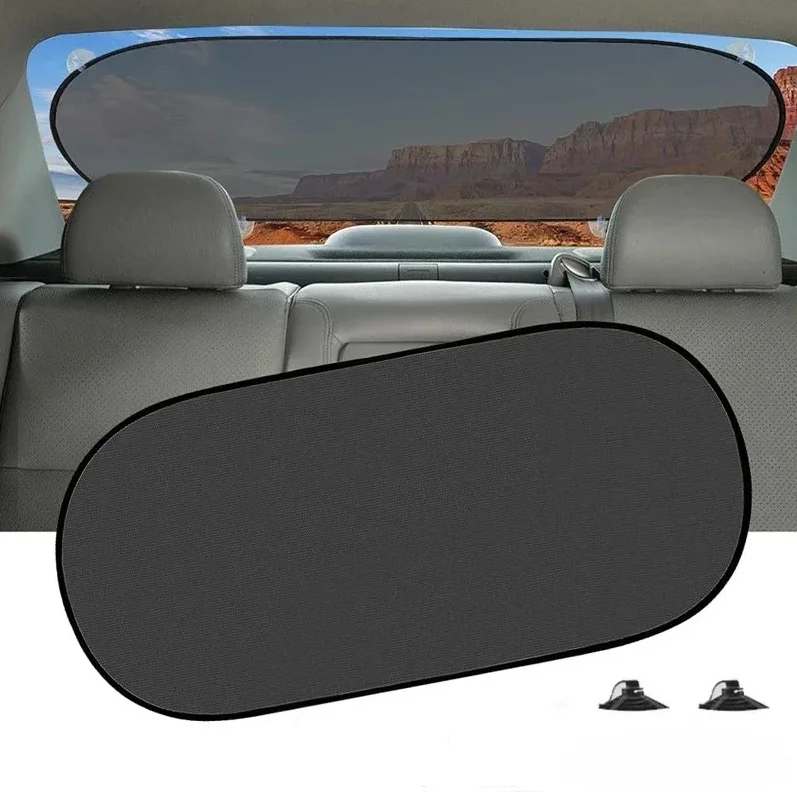 Parasol plegable para ventana trasera de coche, visera Universal de malla con ventosas, protección UV, 100x50cm