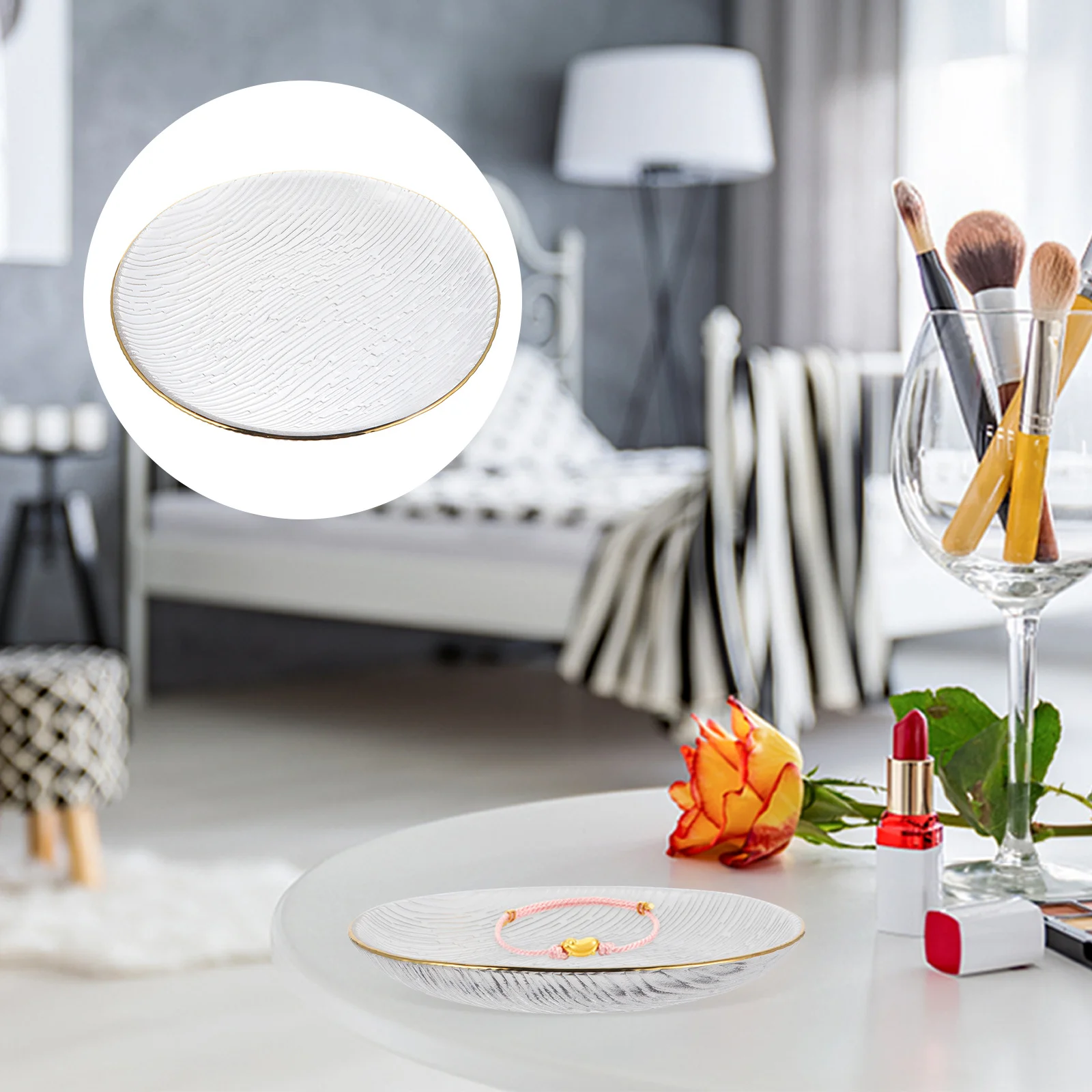 

Бытовая стеклянная тарелка, прозрачный поднос для еды, безопасный материал, идеальный размер для всех случаев, стеклянная тарелка с фруктами, бытовая посуда