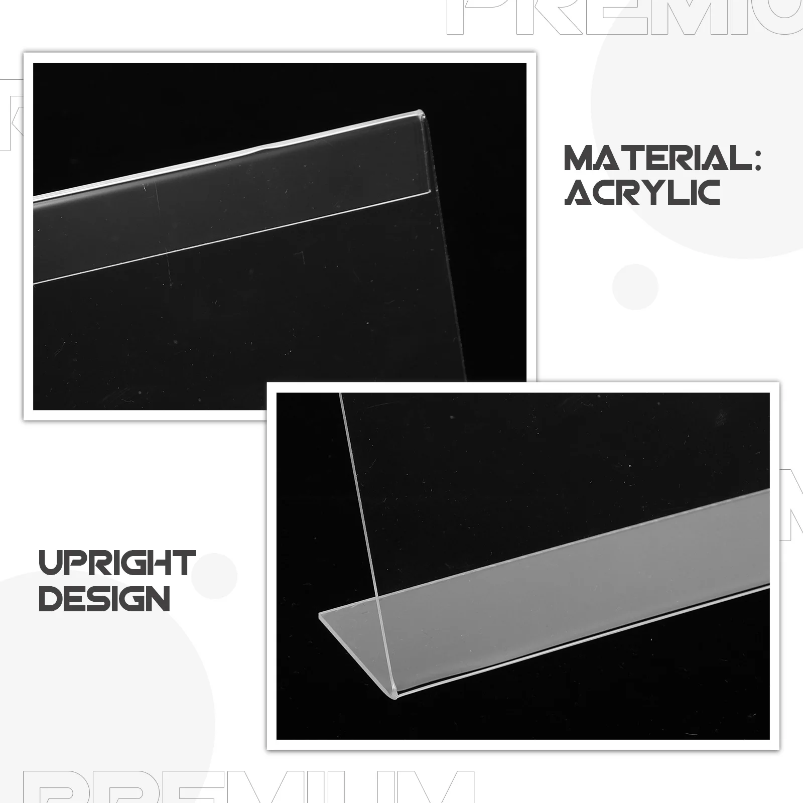 20pcs 4.72x3.14 Inch Clear Acrylic Tabletop Sign Holders L Shaped Display Stands for Price Cards Restaurant Countertop Labels