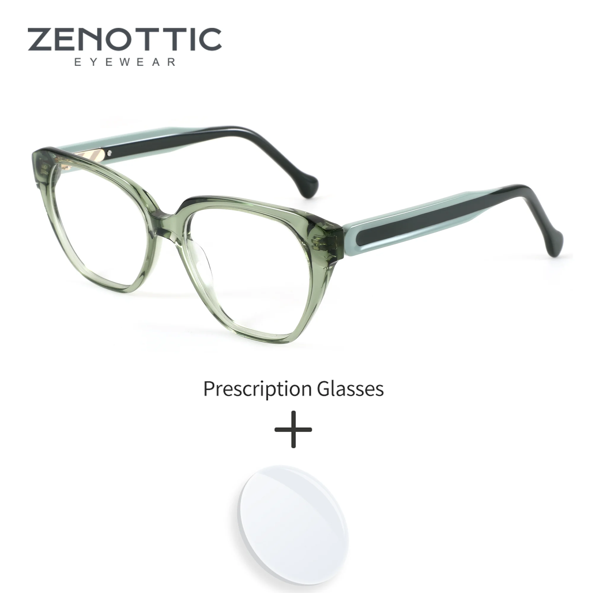

ZENOTTIC Butterfly Prescription Glasses For Women Acetate Frame Progressive Multifocal Lenses Photochromic Correction Optical
