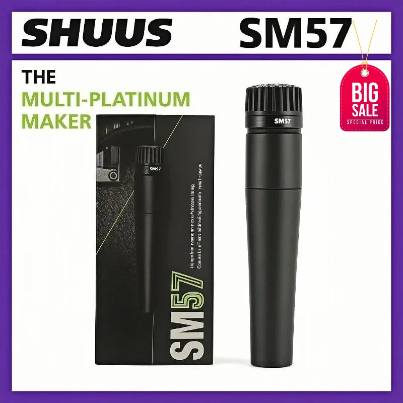 

Новый динамический микрофон SM57 (SM 57) с кардиоидной диаграммой направленности, для записи вокала и инструментов, для записи би-бокса и записи инструментов