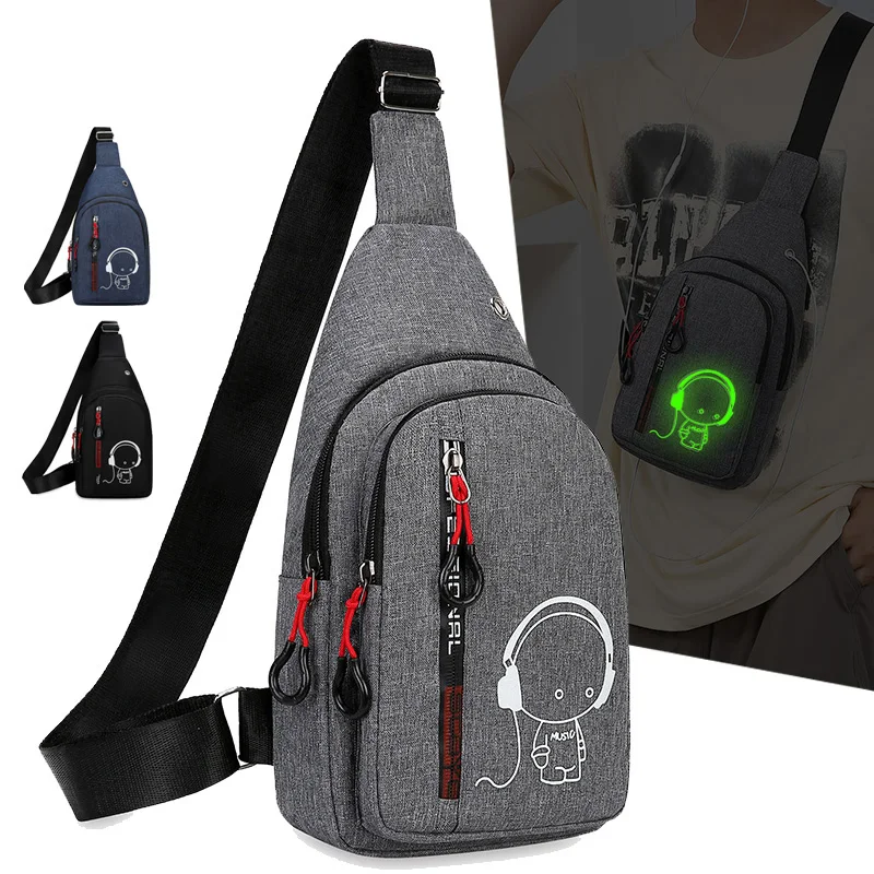 

Men's And Women's Casual Durable Chest Bag Outdoor Glow-in-the-dark Running Shoulder Bag Large Capacity Durable Crossbody Bag