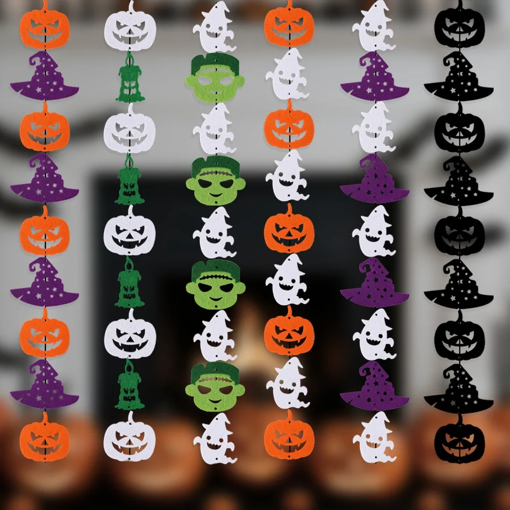 

Non Woven Pumpkin Ghost String Pendant Halloween Party DIY Witch Hat Hanging String Gate Yard Decor Happy Halloween Day 2025