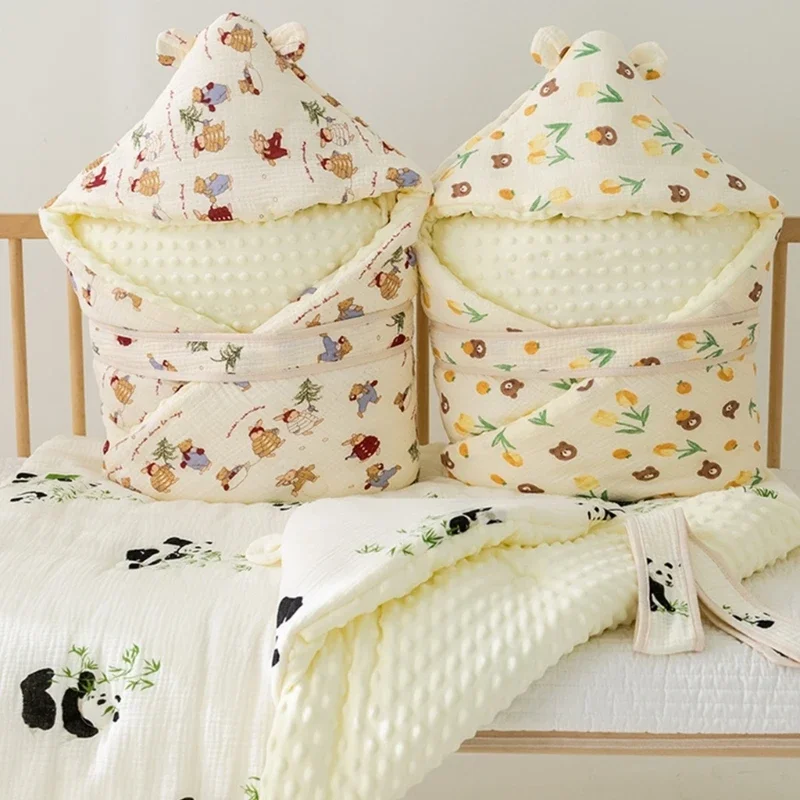 

Baby Cover Swaddles Blankets Quilt Children Infant Cotton Muslin Blanket with Pattern for Baby Swaddles Wraps 15UB