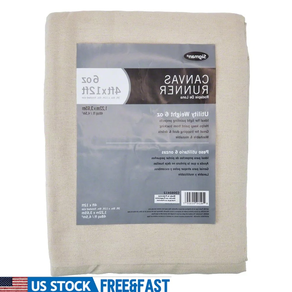 

Легкая ткань из натурального хлопка, 6 унций, 4x12 футов, многоразовая пылезащитная краска, спрей, защита для художников, HVAC, рабочие места