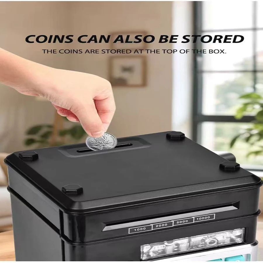 Sparschwein Automatische Mini Safe Münzen Bargeld Sparen Spardose Passwort Zähler Code Schlüssel Schloss Münze Bank ATM Elektronische Kind Geschenk