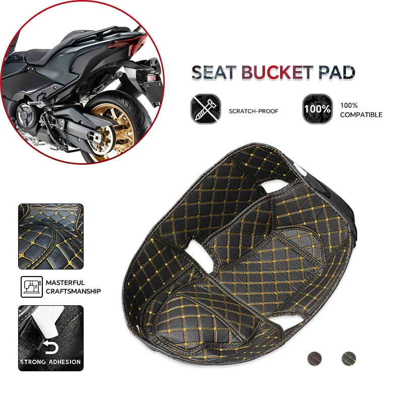 

Accessories For TMAX530 17-19 TMAX560 21-25 PU Leather Rear Trunk Cargo Liner Protector Motorcycle tmax560 530 Seat Bucket Pad