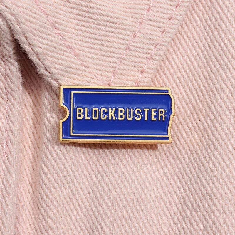 Movie Film Ticket Enamel Pin Blockbuster Video Lapel Badge Brooch Vintage Retro Jewelry Pin for Backpack Clothes Hat Accessories