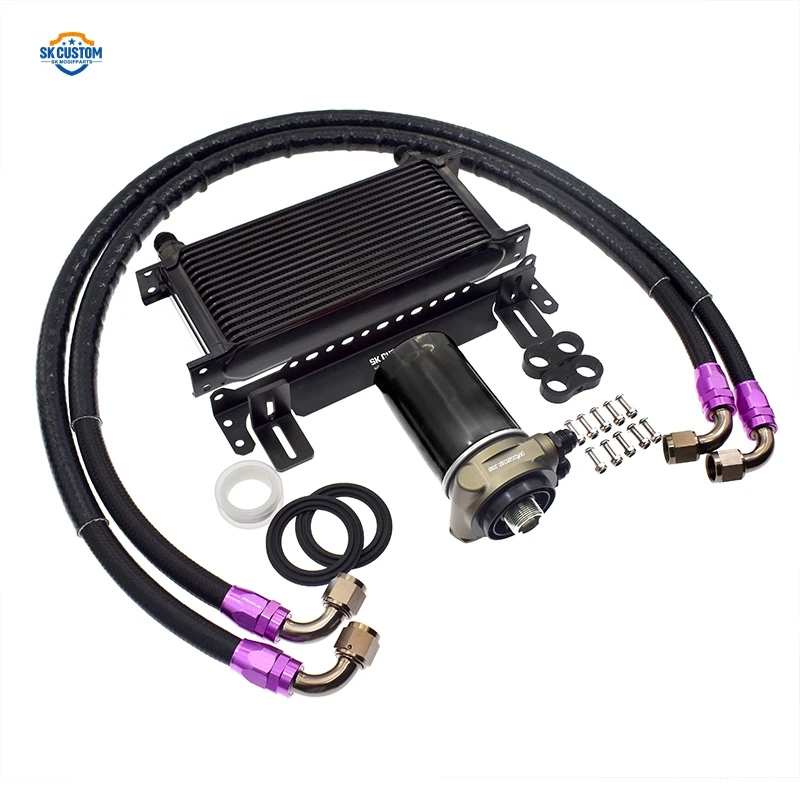 알루미늄 16 행 Ea888 Gen2 엔진 오일 쿨러 키트 VW CC GTI Audi A4L A6L B8 Q3 Q5 1.8T 2.0T