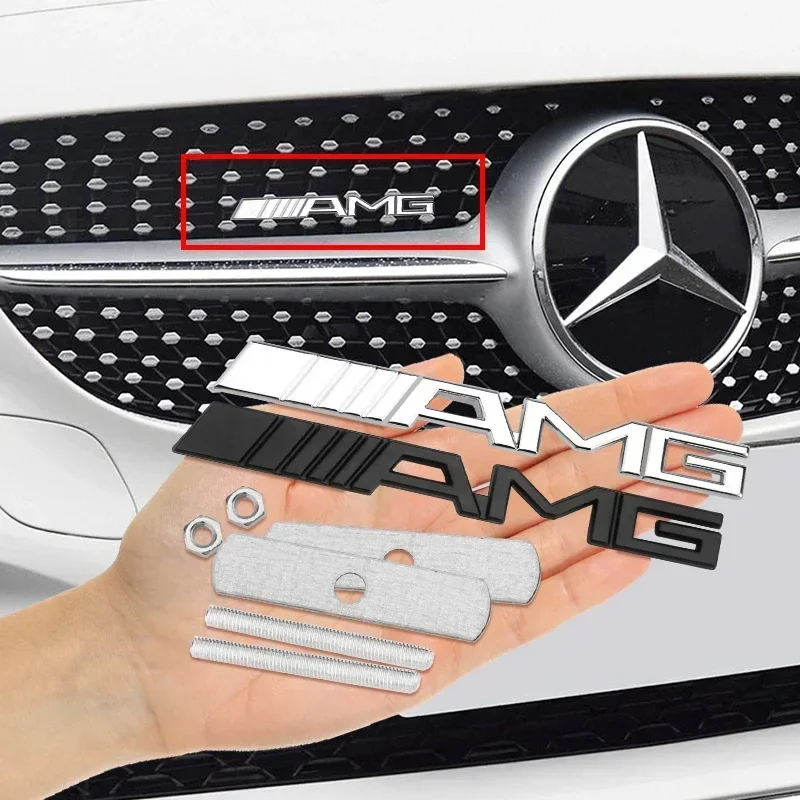 1pcs Front Grill Emblem Badge Decals For Mercedes Benz AMG W204 W205 W210 W211 W212 W213 W167 W176 W463 GLC C63 G63 E63