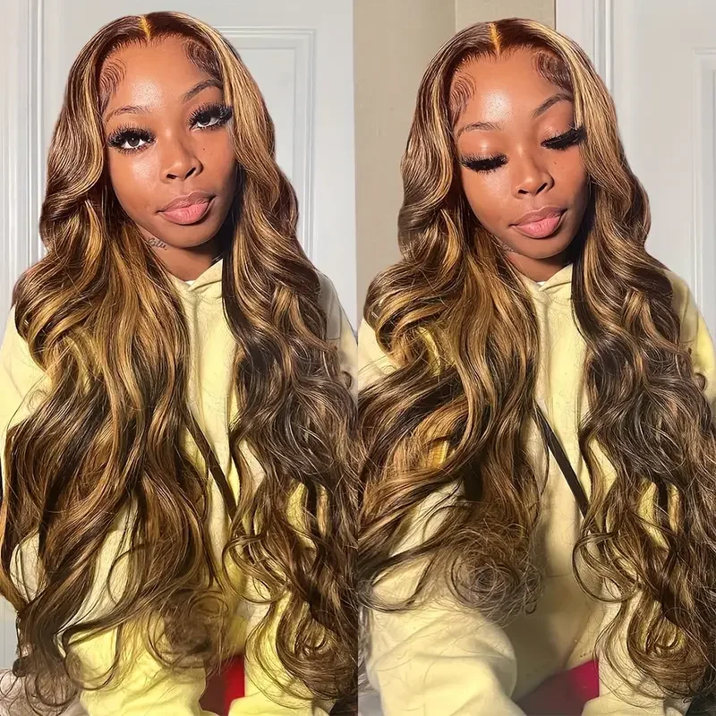 تسليط الضوء على الجسم موجة خصلات الشعر المستعار الإنسان 13x4 الدانتيل الباروكة الأمامية أومبير 4/27 12A عذراء الشعر المستعار شعري طبيعي