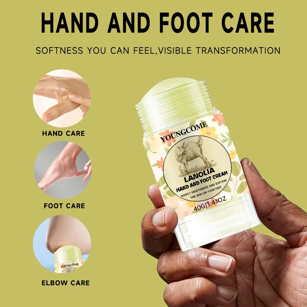 40g LANOLIA Hand and Foot Cream, Contains Lanolin, Hyaluronic Acid, Hand and Foot Moisturizing Cream, Suitable for Men and Women