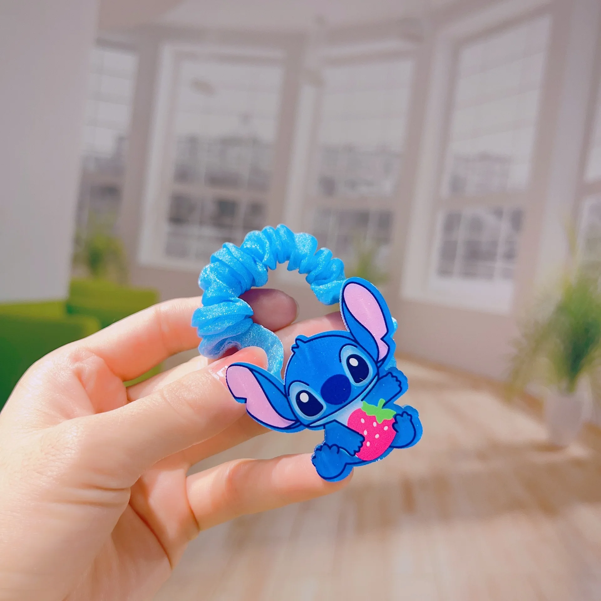 Disney-Cute Stitch Hair Cartoon Scrunchie, Ponytail Tie, Hair Band, Acessórios infantis, Girl's Gift, 1 Pc, 5 Pcs, 10Pcs