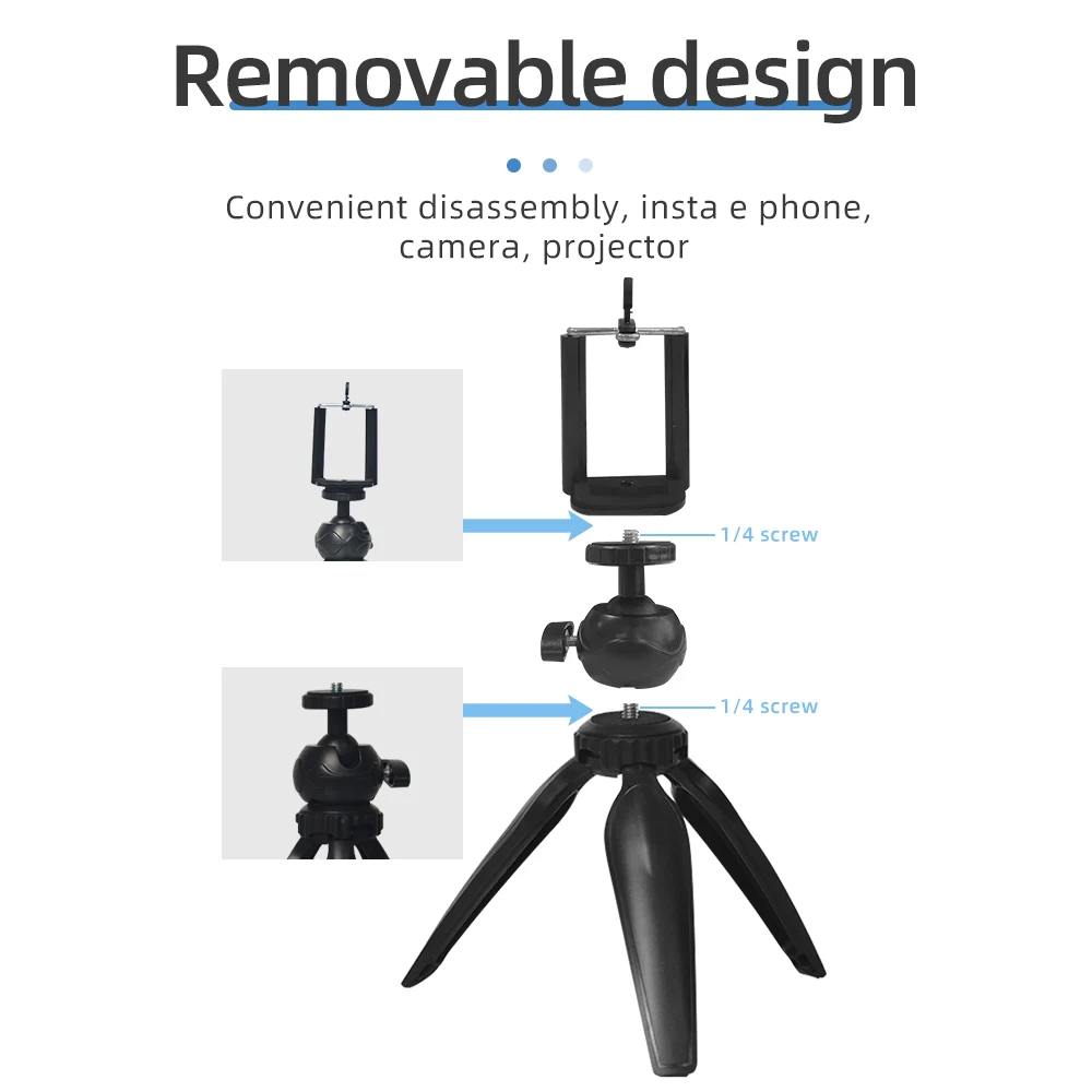 Salange 휴대용 프로젝터 스탠드 카메라 휴대 전화 미니 삼각대 YG300 P62 J9 J15 프로젝터에 적합 기타 안정적인 지원