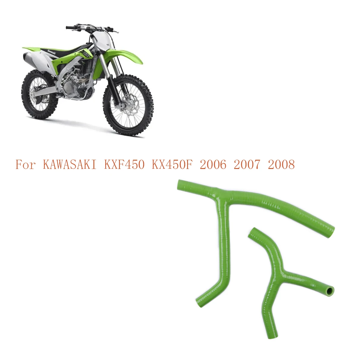 

Silicone Radiator Coolant Y Hose Kit Pipe For 2006-2008 Kawasaki KXF450 KX450F 2007 2PCS 3PLY Silicone Tube Pipe