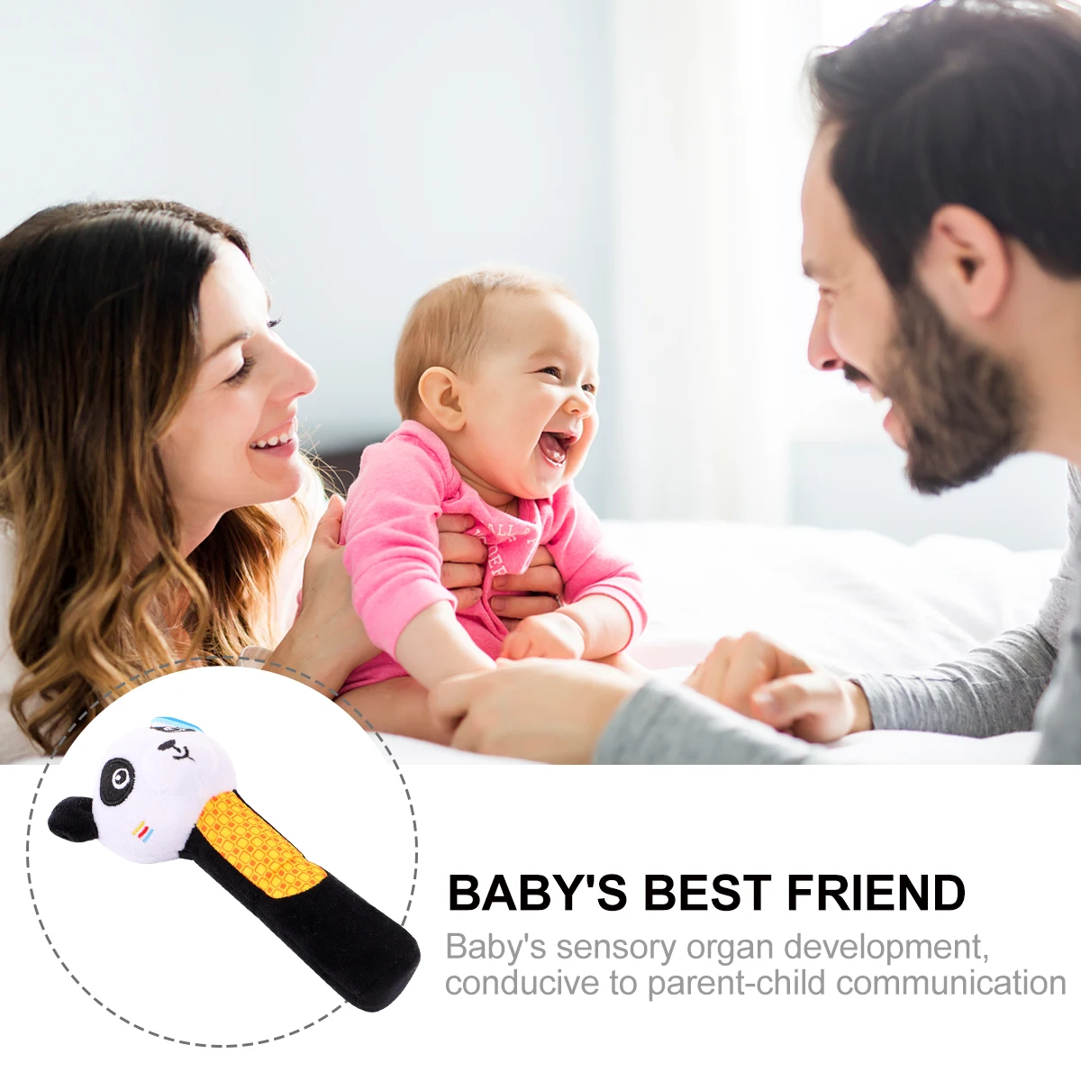 1PC Lovely Cartoon Animal Stuffed Handheld for Baby Infant Newborn (Black )