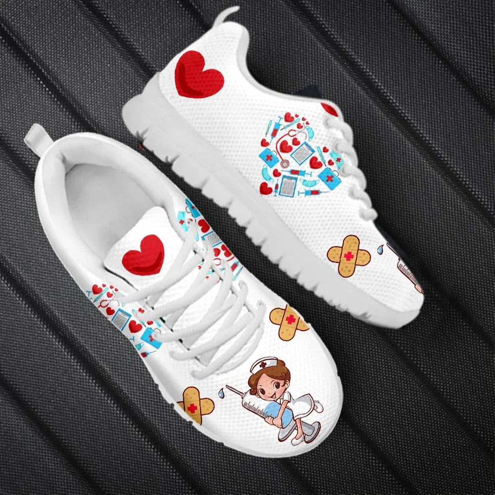 New Nursing Shoes Women's Sneakers Nurse Medical Assistance Print Outdoor Walking Shoes Plus Size enfermera Zapatos