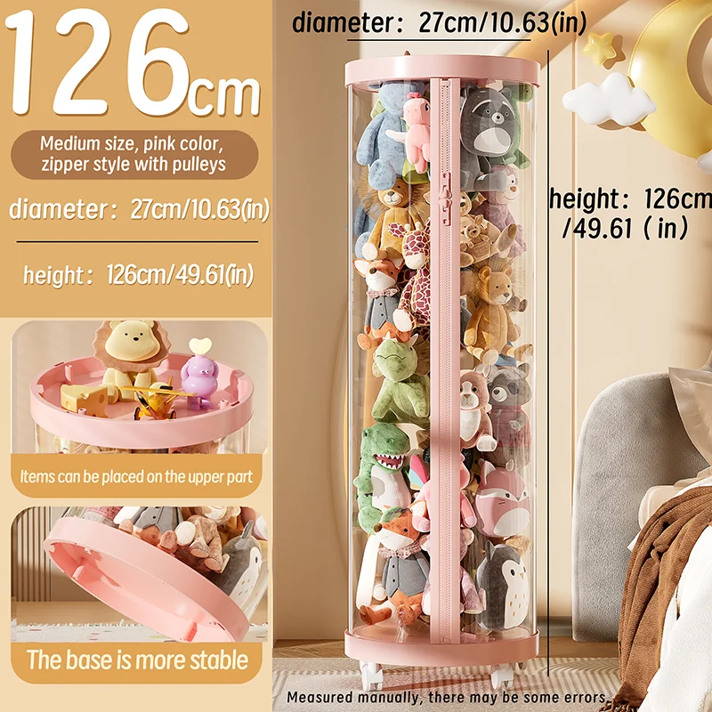 Transparante pop opbergdoos knuffel organisatie speelgoed opbergbuis DIY rits bakken kind kerstcadeau kinderspeelgoed organisator