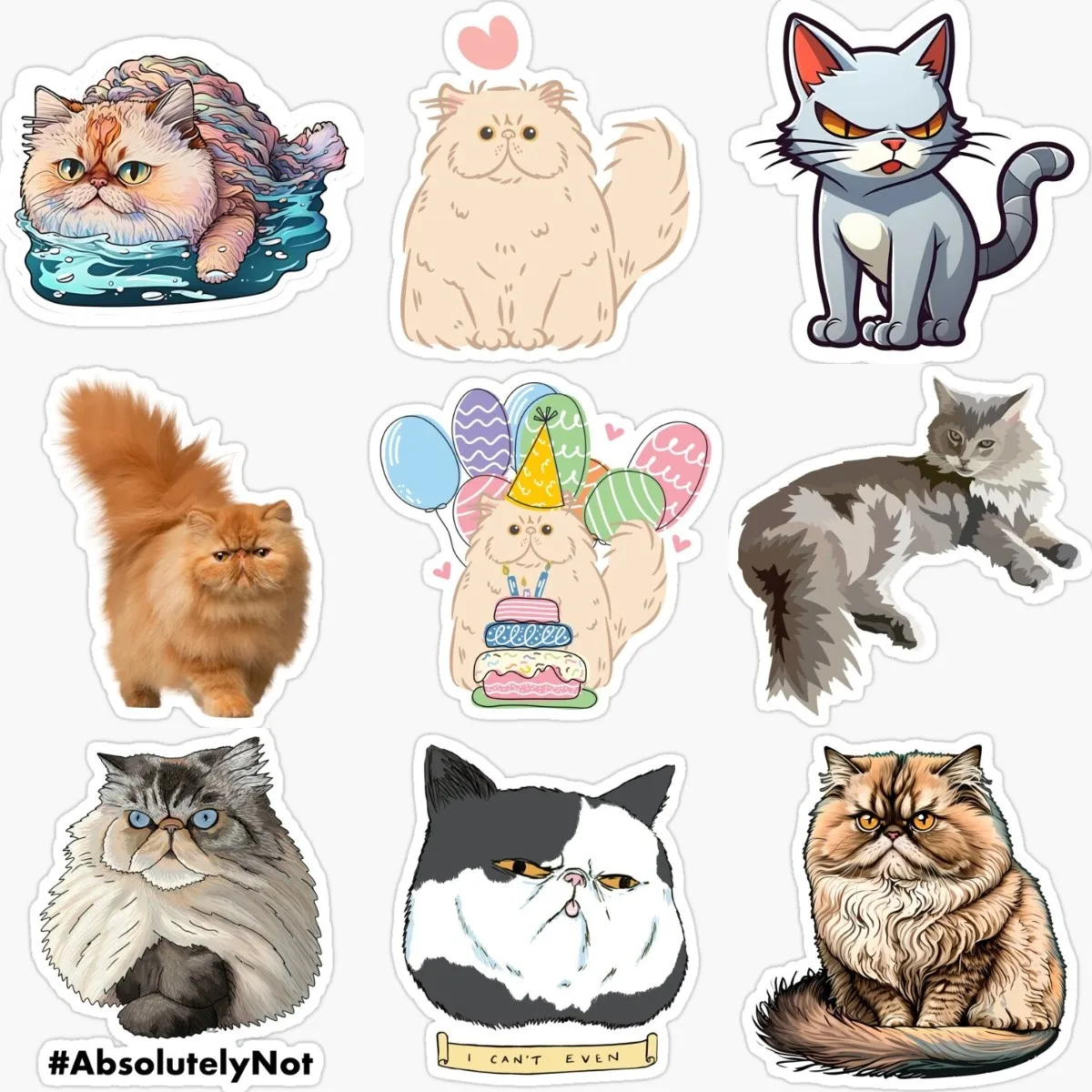 

Persian Cat Garfield Catoon Creative Stickers for Decorate Car Wall Room Bicycle Window Van Table Off-road Fridge Off-road