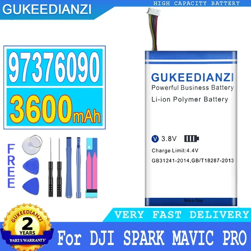 

Аккумулятор GUKEEDIANZI 97376090 3600 мАч для DJI SPARK, MAVIC PRO, MAVIC AIR аккумулятор для пульта дистанционного управления, 6-проводные аккумуляторы