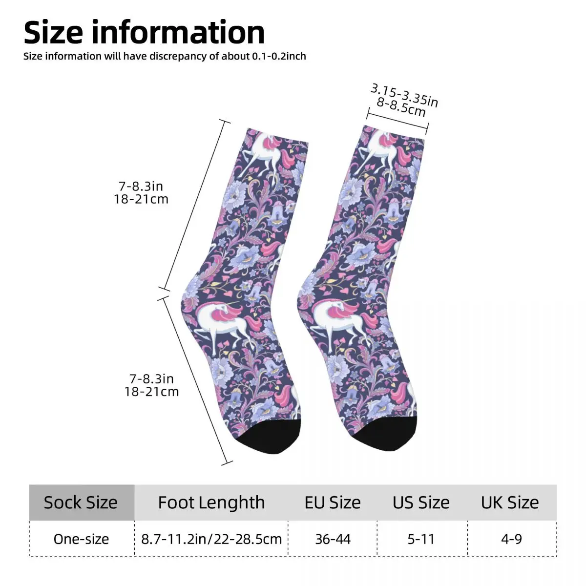 Happy Men's Socks Unicorns In Garden Retro Harajuku Hip Hop Novelty Pattern Crew Crazy Sock Gift Printed