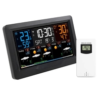 FGHGF-Tuya WIFI Smart Weather Station Temperature Humidity Meter Weather Forecast Indoor Outdoor Weather Alarm Clock EU Plug