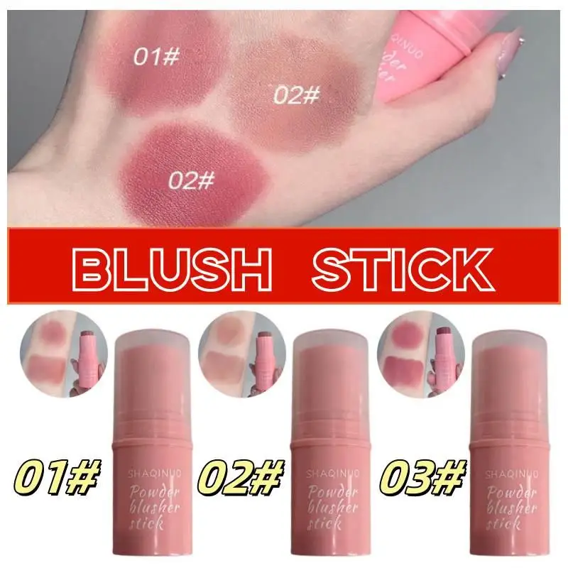 

3Pcs Natural Cheek Blush Stick Moisturizing Blush Waterproof Sticks Peach Nourish Contour Eyeshadow Rouge Makeup