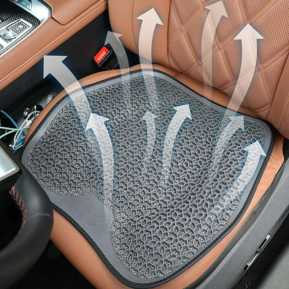 

Car Front Seat Cushion Summer TPE Gel Cooling Honeycomb Breathable Mat Relieve Fatigue Pad Universal Chair Pad for Office Home