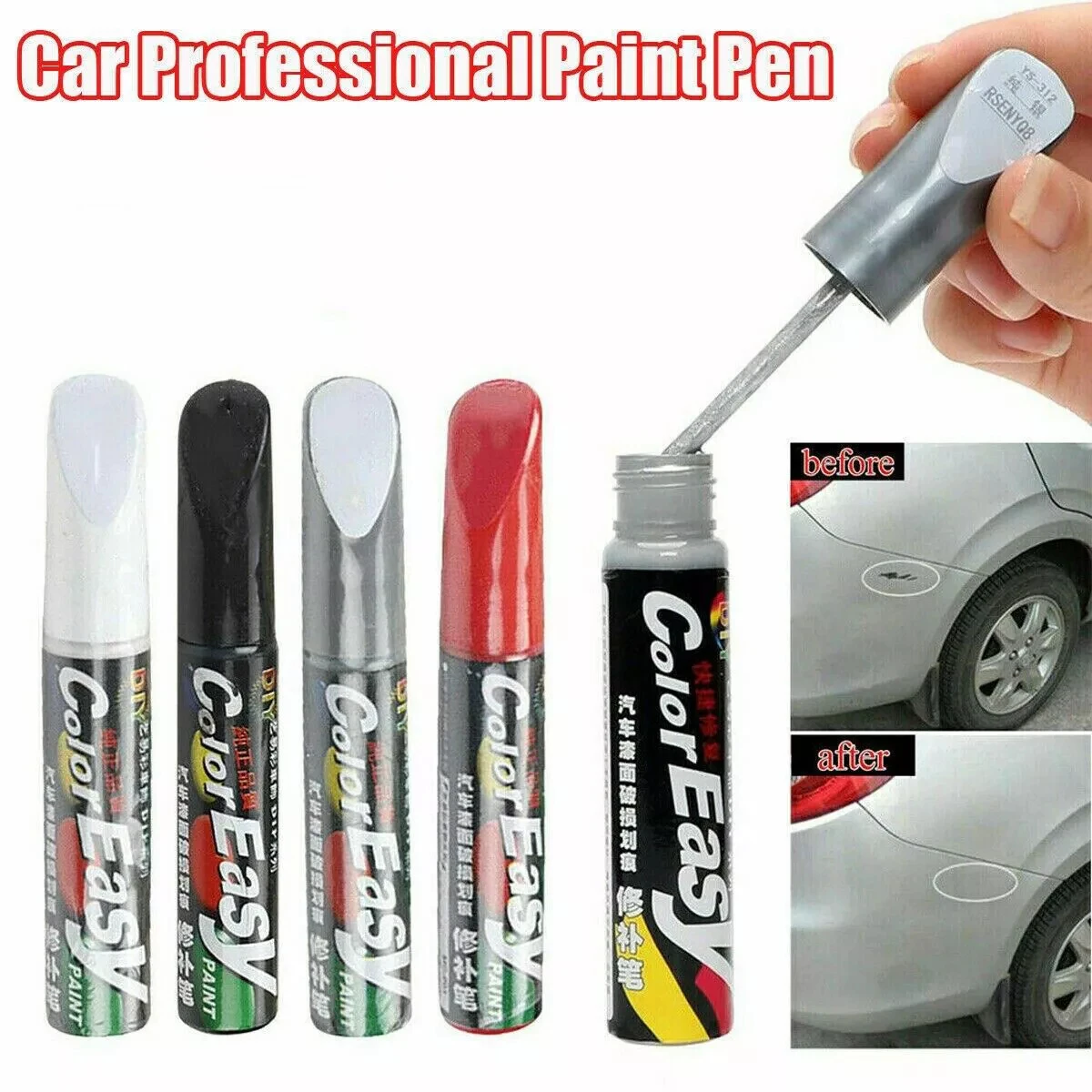 

1x Car Scratch Repair Coat Agent Auto Touch Up Pen 4 Colors Car Scratch Care Clear Remover Paint Mending Pen Tool Accessories