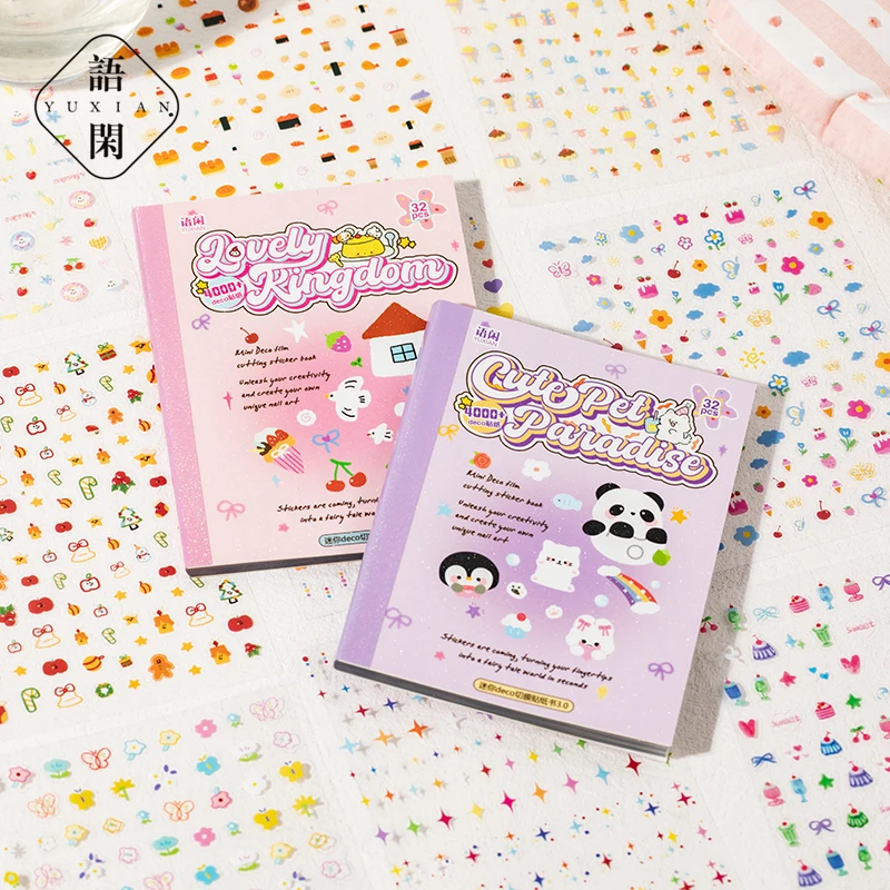 

32 pcs/bag Kawaii Dreamy Dopamine Mini Deco Stickers Notebook, Planner, Phone, Cute Nail Art Decorations