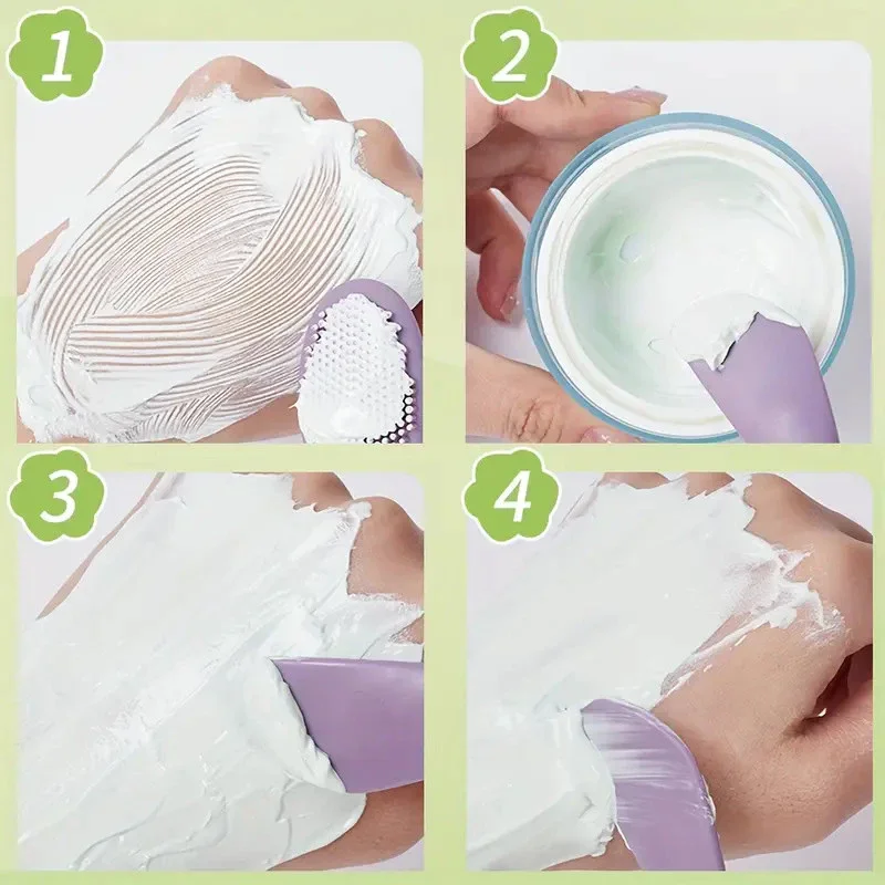 Gezichtsborstel Set Siliconen Gezichtsmasker Applicator Dubbele Kop Lotion Spatel Mee-eter Gezicht Lip Peeling Huidverzorging Gereedschap