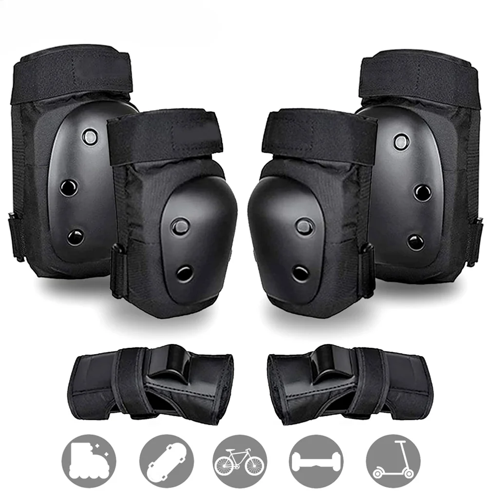 

Наколенники для взрослых и детей, налокотники, защита запястий, комплект защитного снаряжения 6 в 1, для роликовых коньков, скейтбординга, скутера