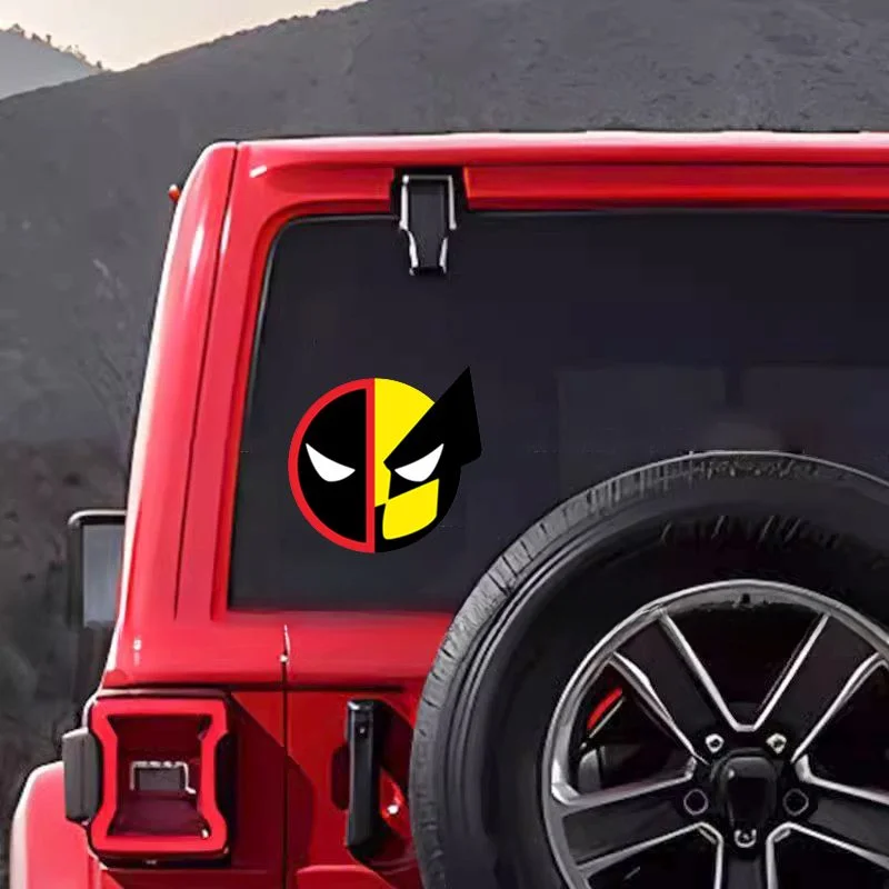 Deadpool Wolverine Car Stickers Reflective Decoration for Fuel Tank Cap Bumper Trunk Window Windshield Motorcycle C40