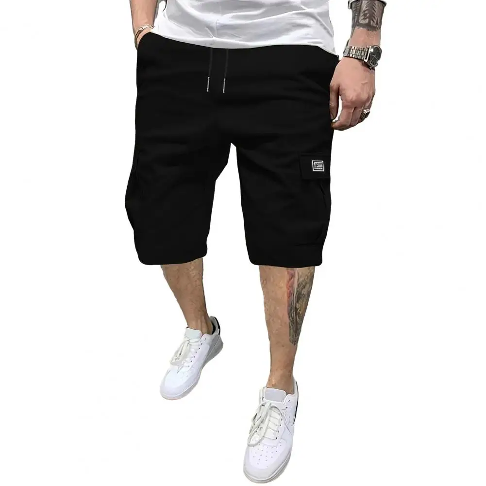 Lightweight Men Shorts Moisture-wicking Below Knee Shorts Multi-Pocket Summer Shorts for Street Hiking Holiday Workout Wear