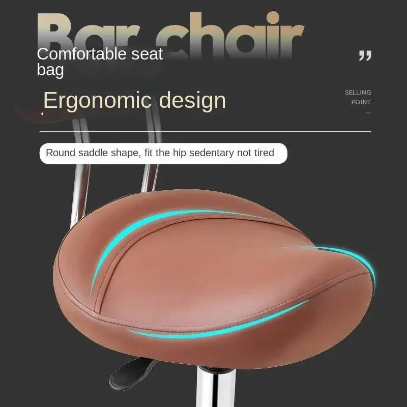 

Saddle Swivel Chair Backrest Dining Simple Bar Stool With Wheels High Lift Laboratory Beauty Home Chair For Dining Kitchen