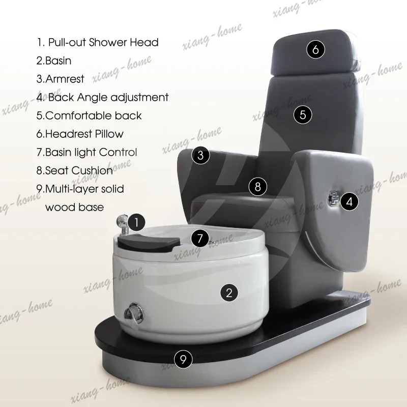 PG Beauty Nail Salon Furniture Foot Spa Pedicure Manicure Station Reclinable Sillon Para Pedicure Machine With Back Massage